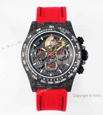 AAA Swiss Replica Rolex Daytona 4130 Skeleton Carbon Fiber Watches 40mm